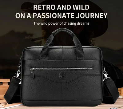 Tyler - Vintage Leather Crossbody Briefcase