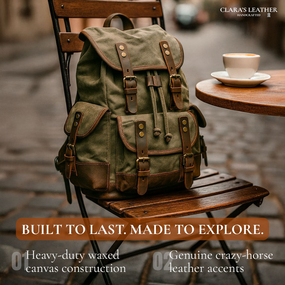 John - Heavy-Duty Canvas Hiking Backpack