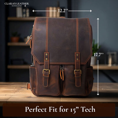Robert - Retro Leather Travel Backpack