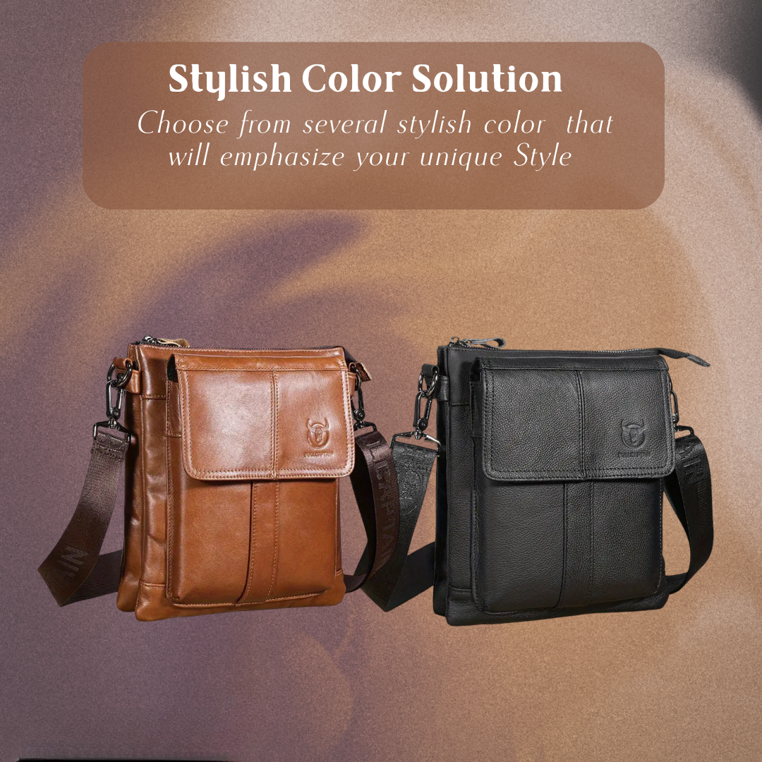 Nathan - Slim Leather Crossbody with Flap Pocket Design