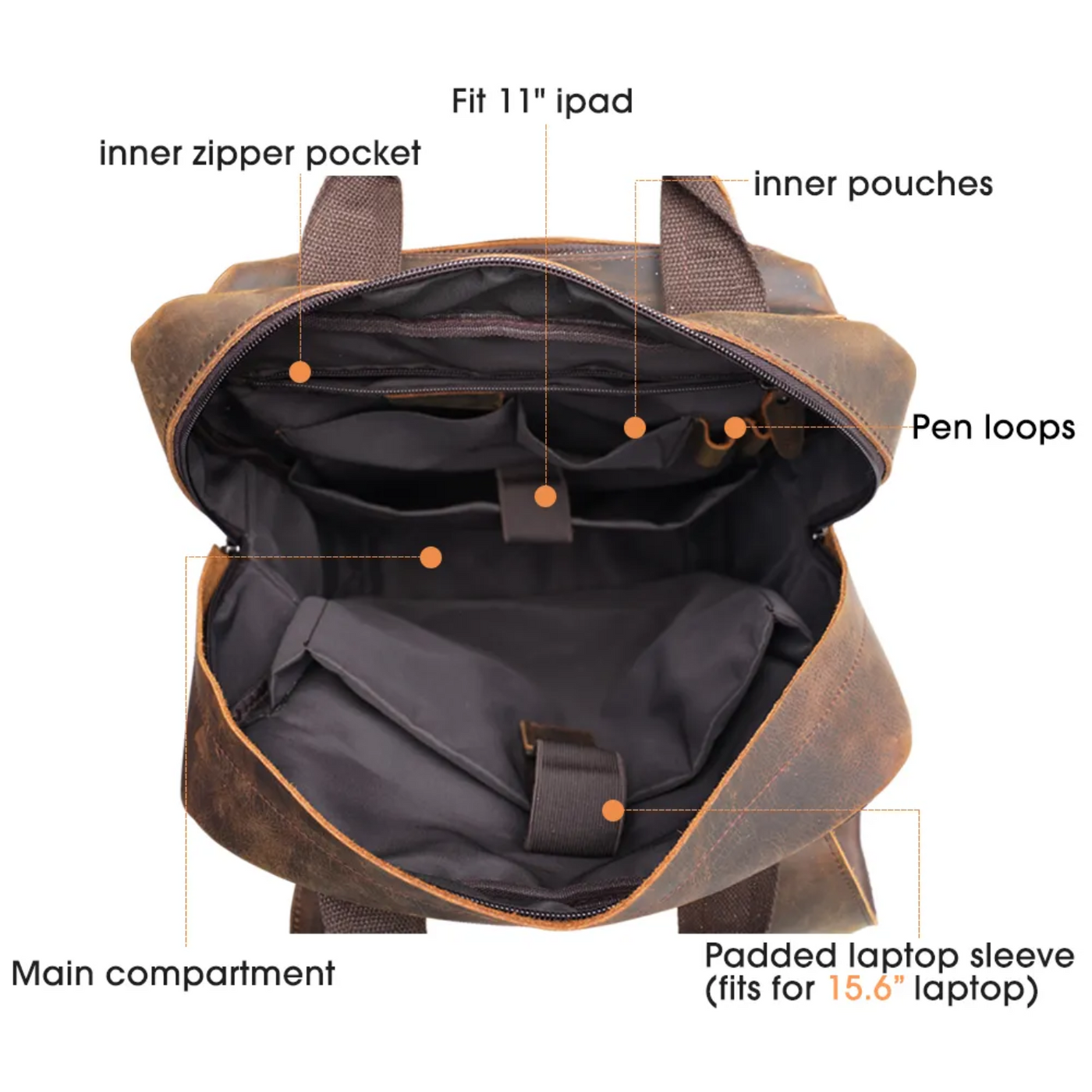 Kevin - Horse Leather Laptop Backpack