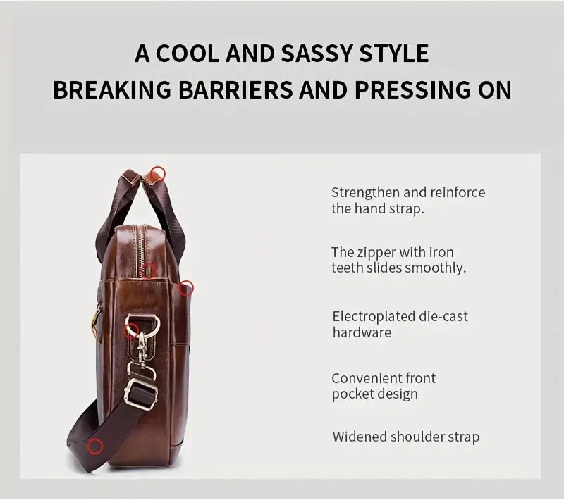 Tyler - Vintage Leather Crossbody Briefcase