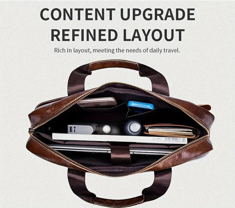 Tyler - Vintage Leather Crossbody Briefcase