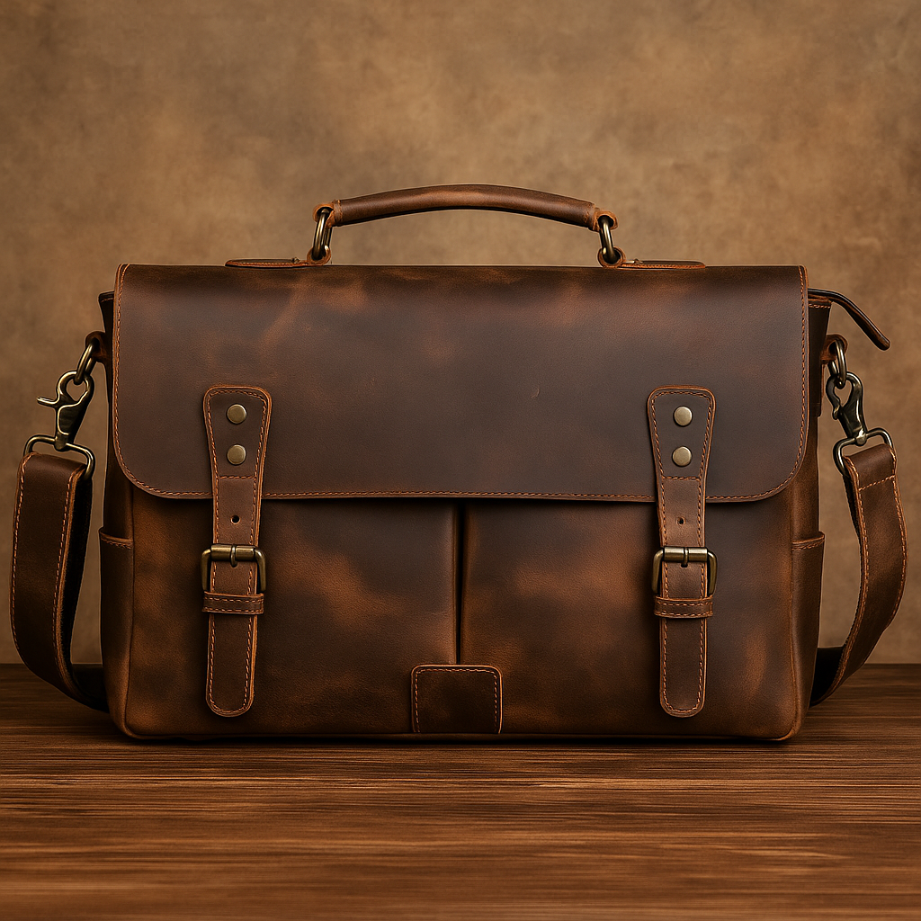 Mark - Retro Style Briefcase Messenger Bag