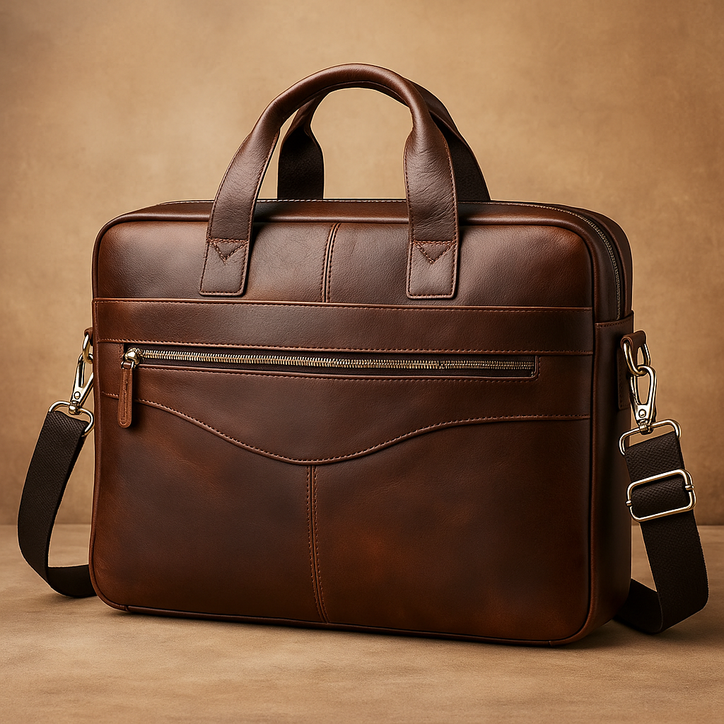 Tyler - Vintage Leather Crossbody Briefcase