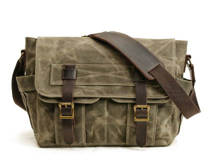 Scott - Men’s Waxed Canvas Leather Crossbody Bag