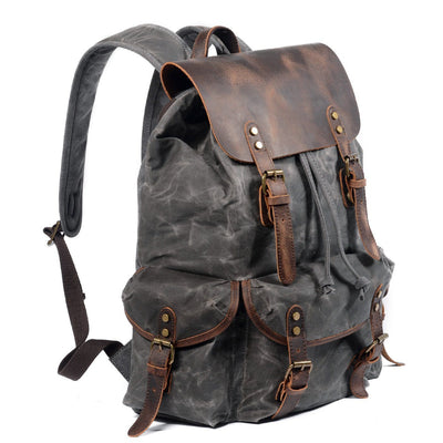 James - Vintage Canvas Leather Backpack