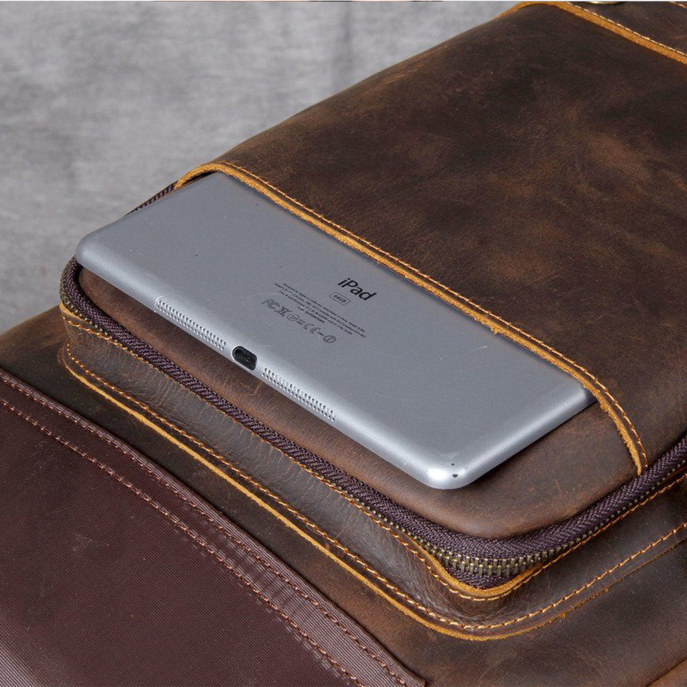 Jason - Premium Tan Leather Backpack