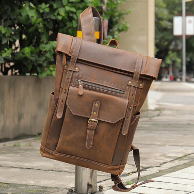 Larry - Men’s Retro Leather Rucksack