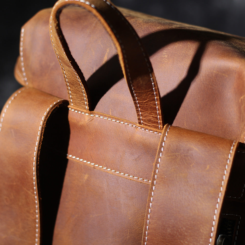 Jeffrey - Durable Classic Leather Knapsack