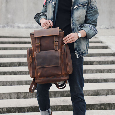 Charles - Men’s Leather Laptop Backpack