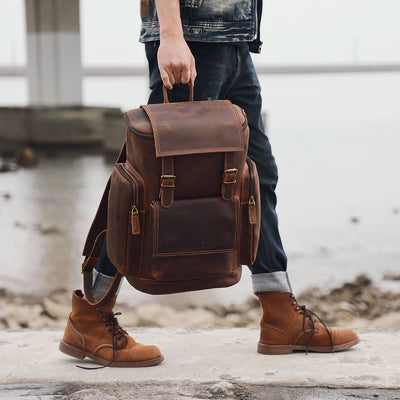 Charles - Men’s Leather Laptop Backpack