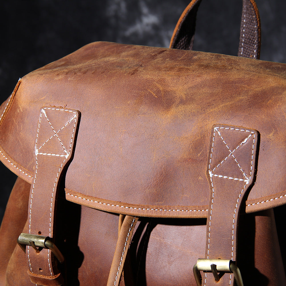 Jeffrey - Durable Classic Leather Knapsack