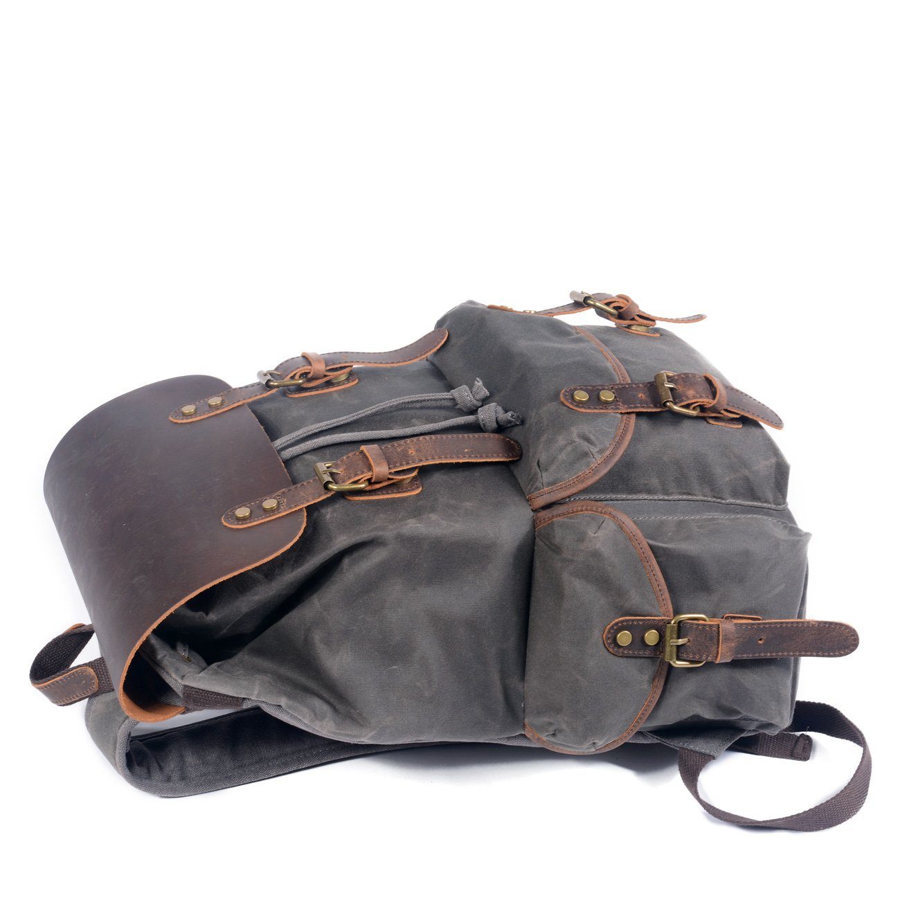 James - Vintage Canvas Leather Backpack