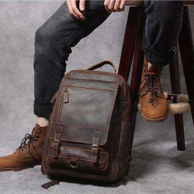Jason - Premium Tan Leather Backpack