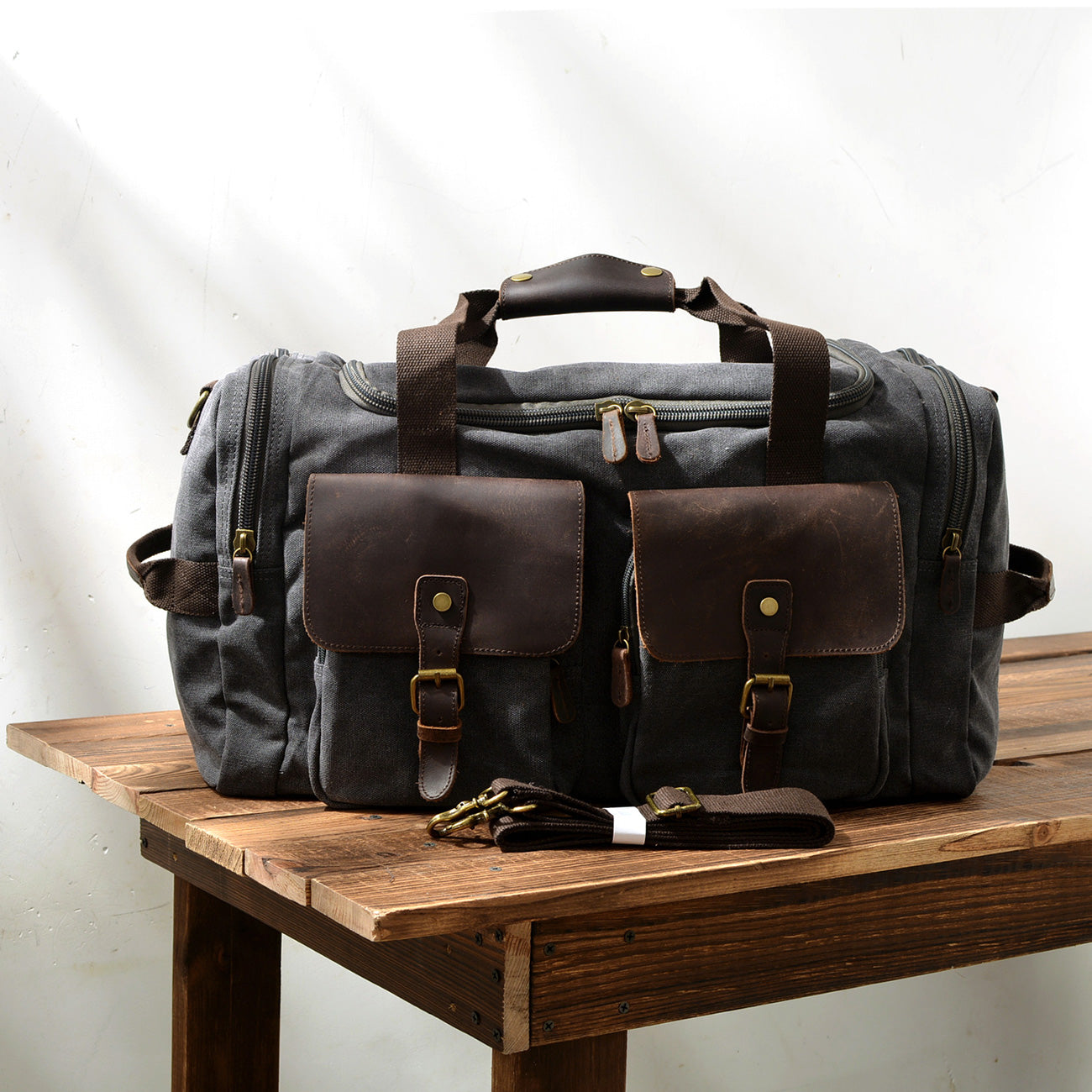 David - Men's Canvas Leather Duffle Bags