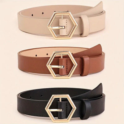 Fine line - Classic ladies' belt made from genuine leather